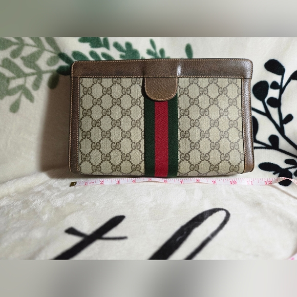 💯 Authentic Vintage Gucci Supreme Web Sherry Line Clutch - Picture 9 of 12